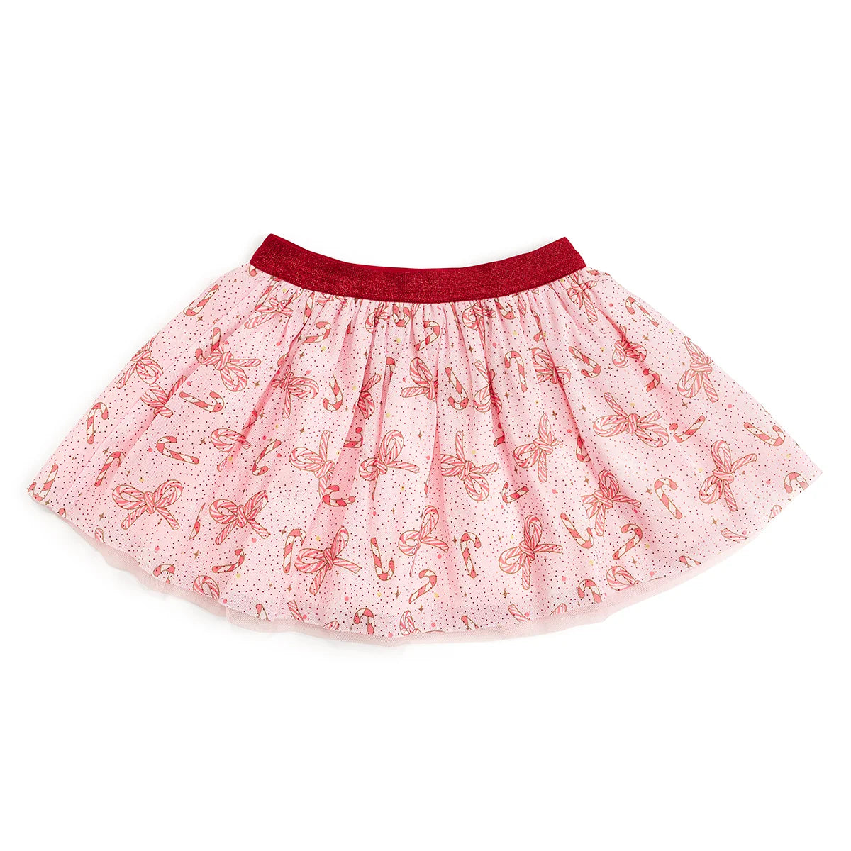 Candy Cane Bow Printed Tutu Skirt