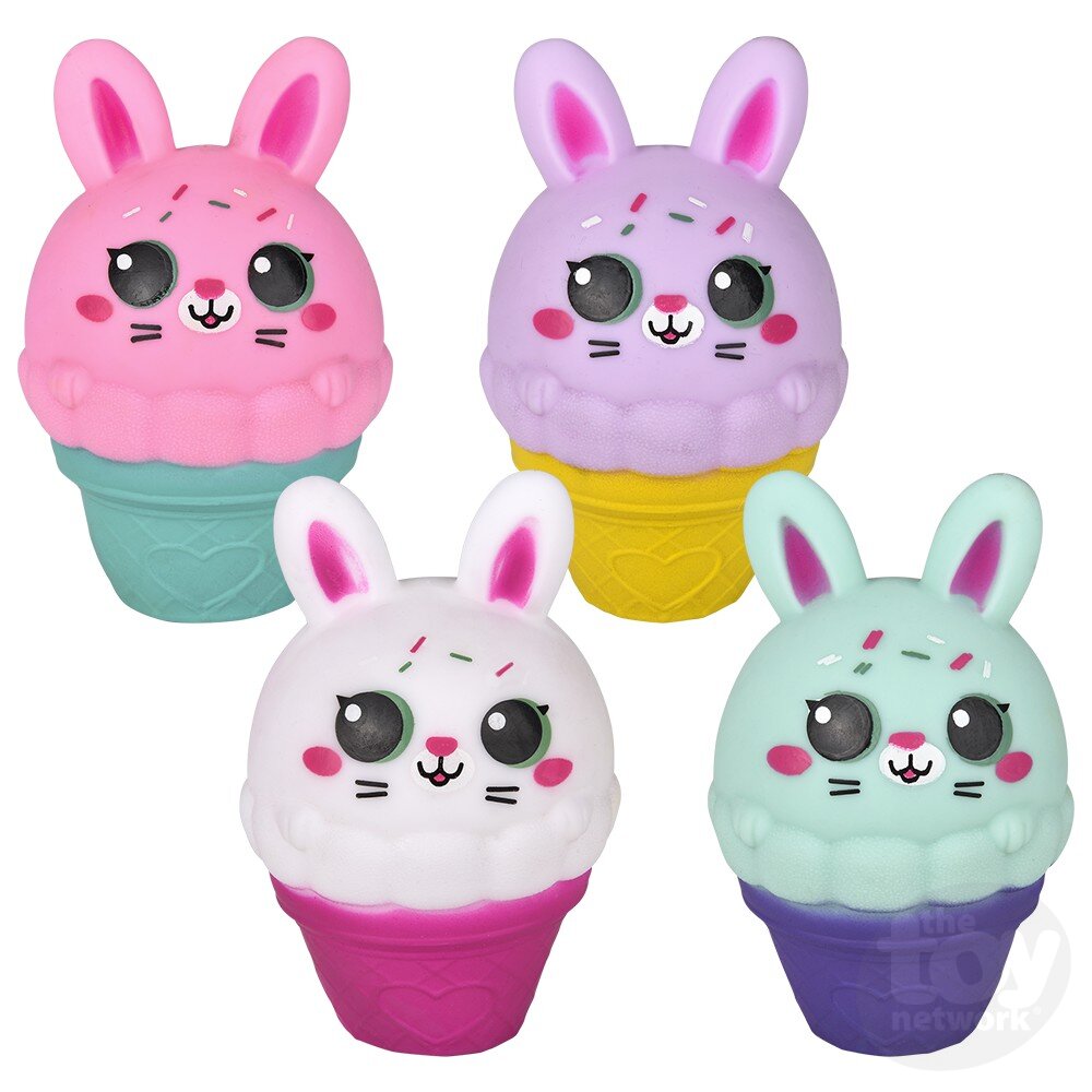 Squish And Stretch Easter Ice Cream Bunny 5"