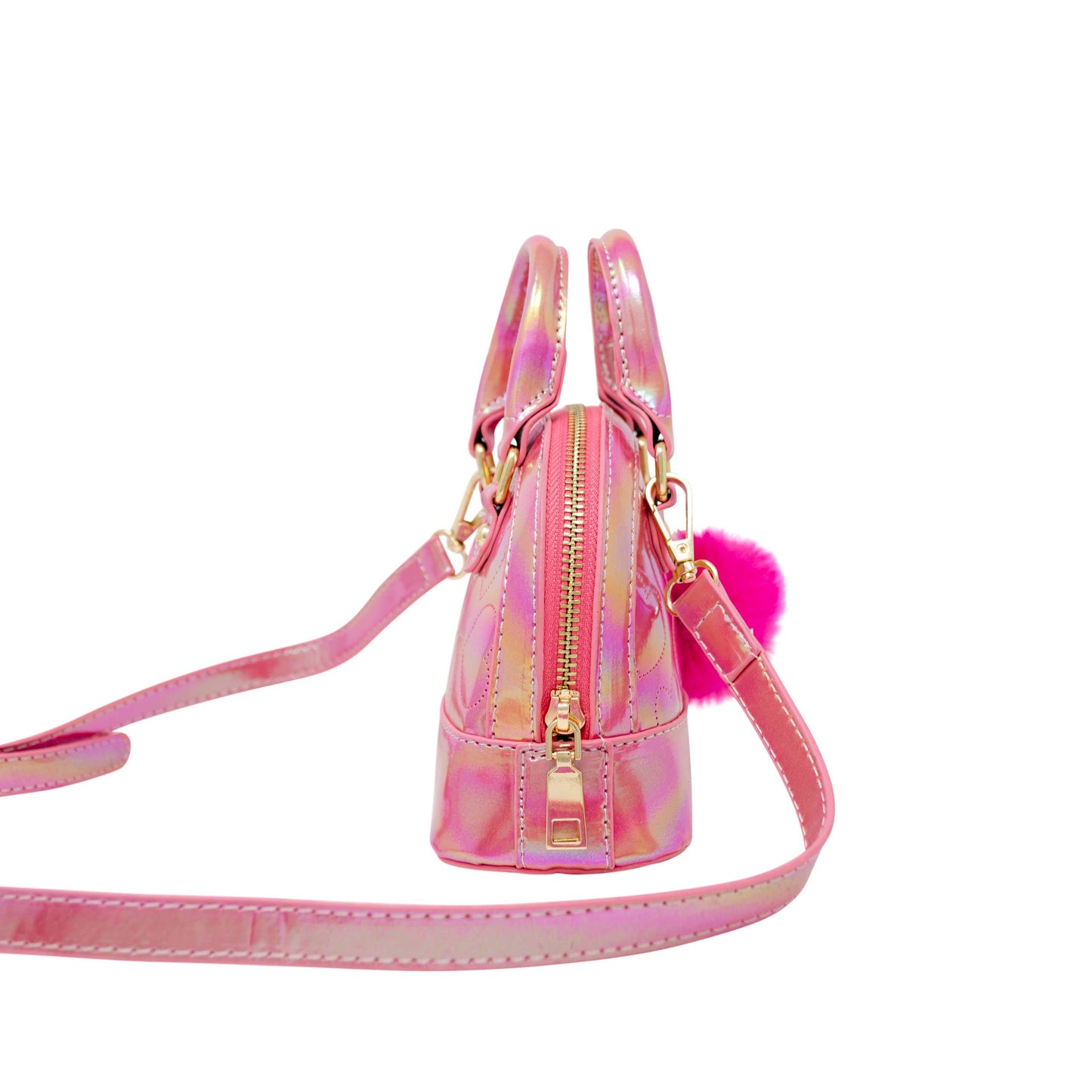 Shiny Dotted Heart Moon Handbag