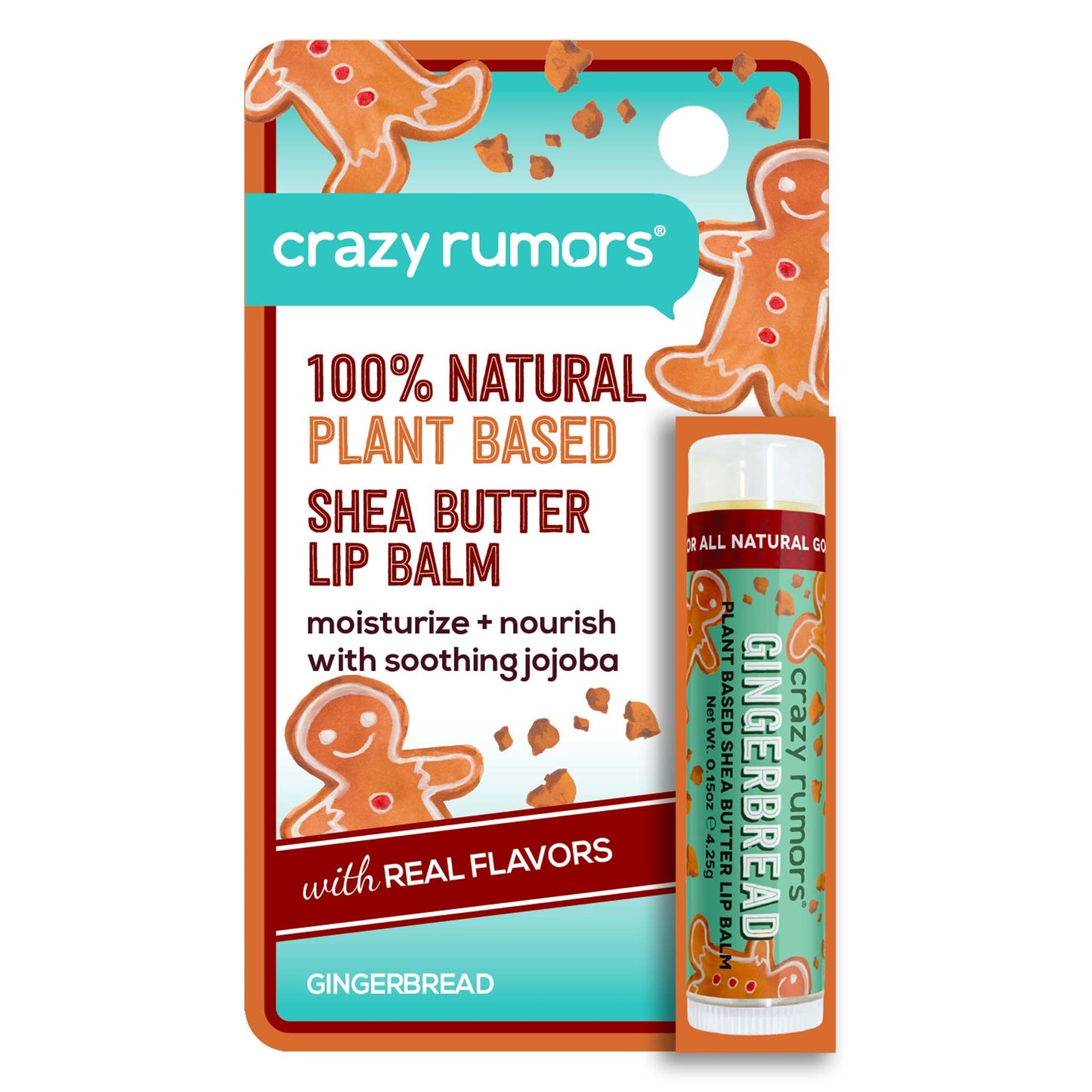 All Natural, Vegan Gingerbread Lip Balm Hangcard