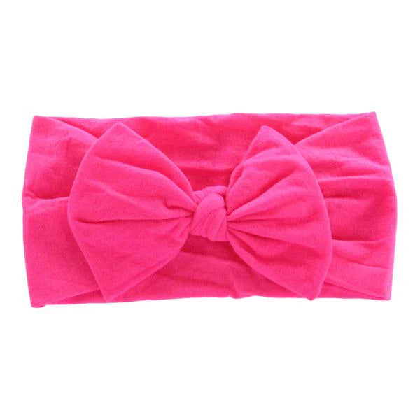 Hot Pink Nylon Bow Headwrap