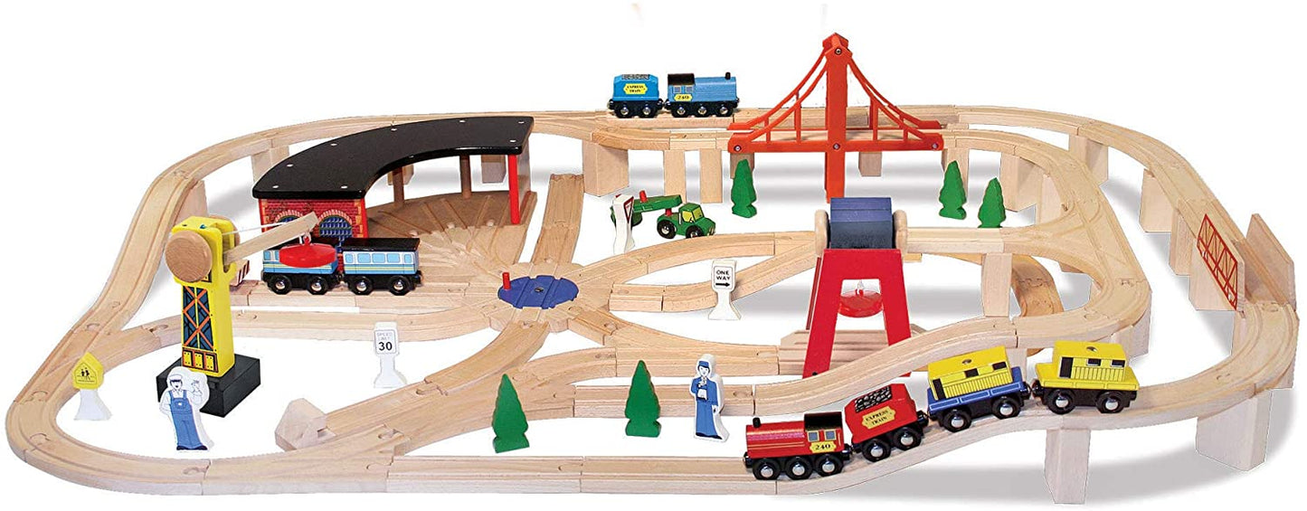 Wooden Train Set 132 Pc