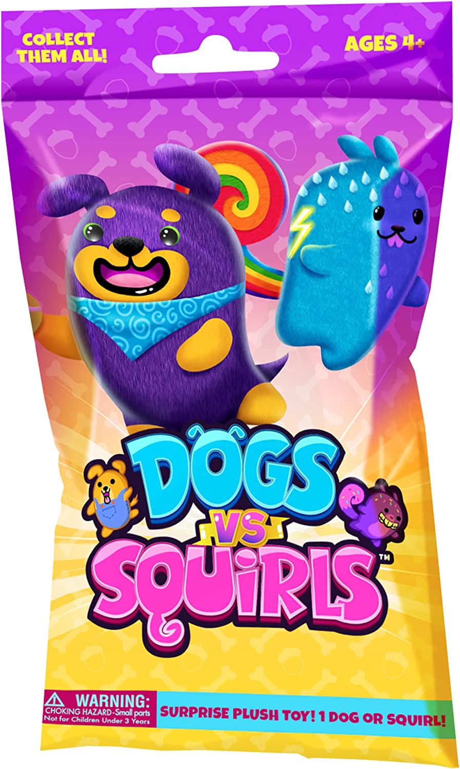 Dogs Vs Squirls 4in Plush