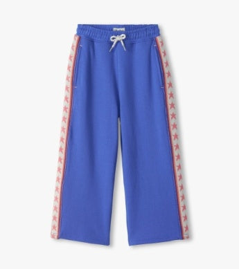 Blue Wide Leg Track Pant