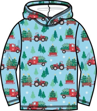 Tree Farm Trucks Performance Hooded Shirt