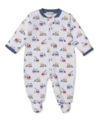 Construction Diggers Footie with Zipper