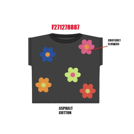 Crochet Flowers Sleeveless Shirt