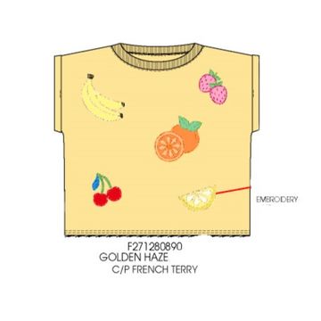 Chenille Embroidered Fruits Top