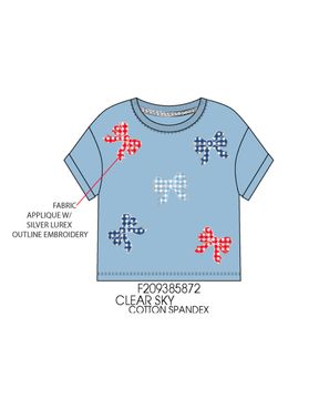 Gingham Bow Patch Tee