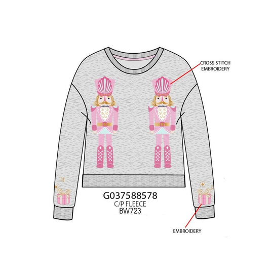 Nutcrackers Embroidery Sweatshirt