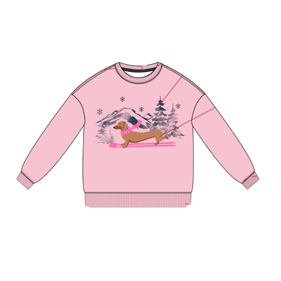 Dachshund Ski Embro Sweatshirt