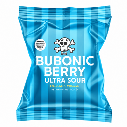 Mr. Simms Sweet Shoppe: Bubonic Berry Ultra Sour (100g) Imported From England