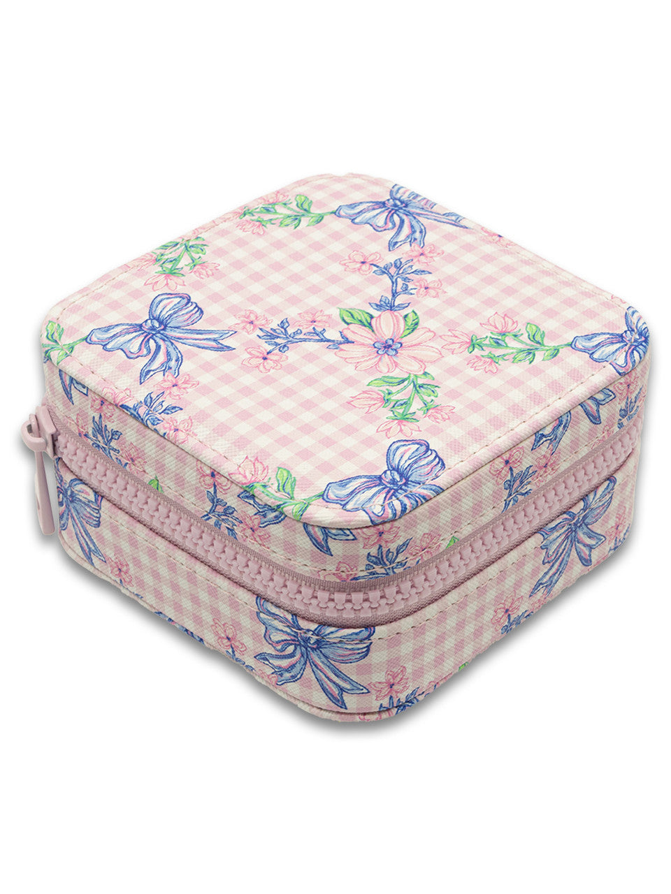 Blue Bows on Pink Jewelry Case