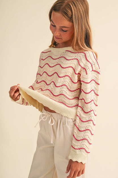 Wavy Knitwear Pull Over
