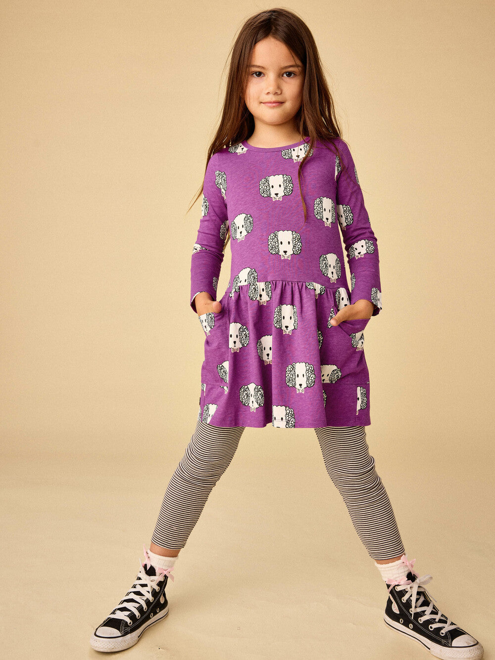 Maltipoo Long Sleeve Pocket Dress
