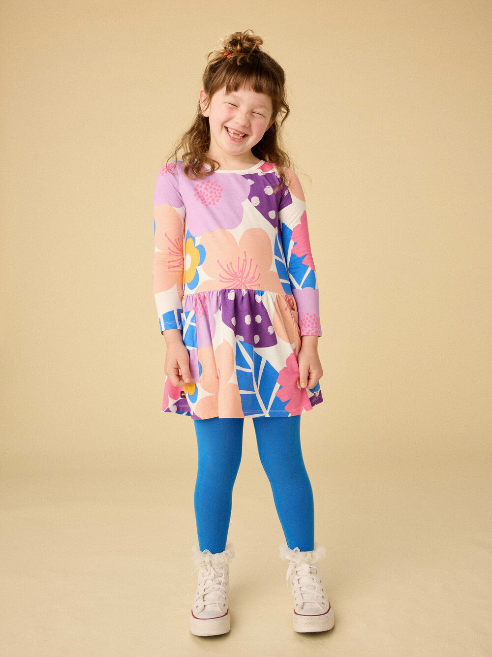 Cherry Blossoms Long Sleeve Pocket Dress