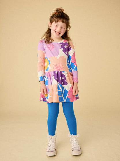 Cherry Blossoms Long Sleeve Pocket Dress