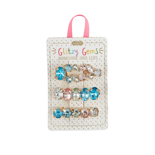 Blue Glitzy Hair Clips