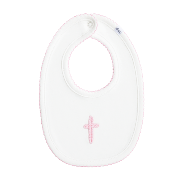 Pink Crochet Cross Bib