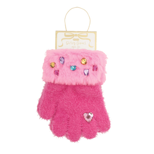 Hot Pink Glitzy Gloves