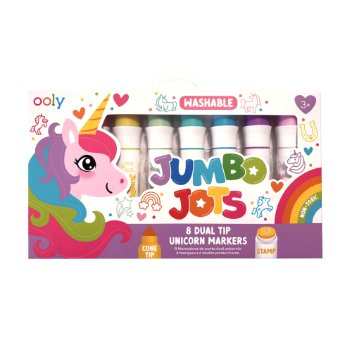 Jumbo Jots Unicorn: Dual Tip Cone & Stamp Markers