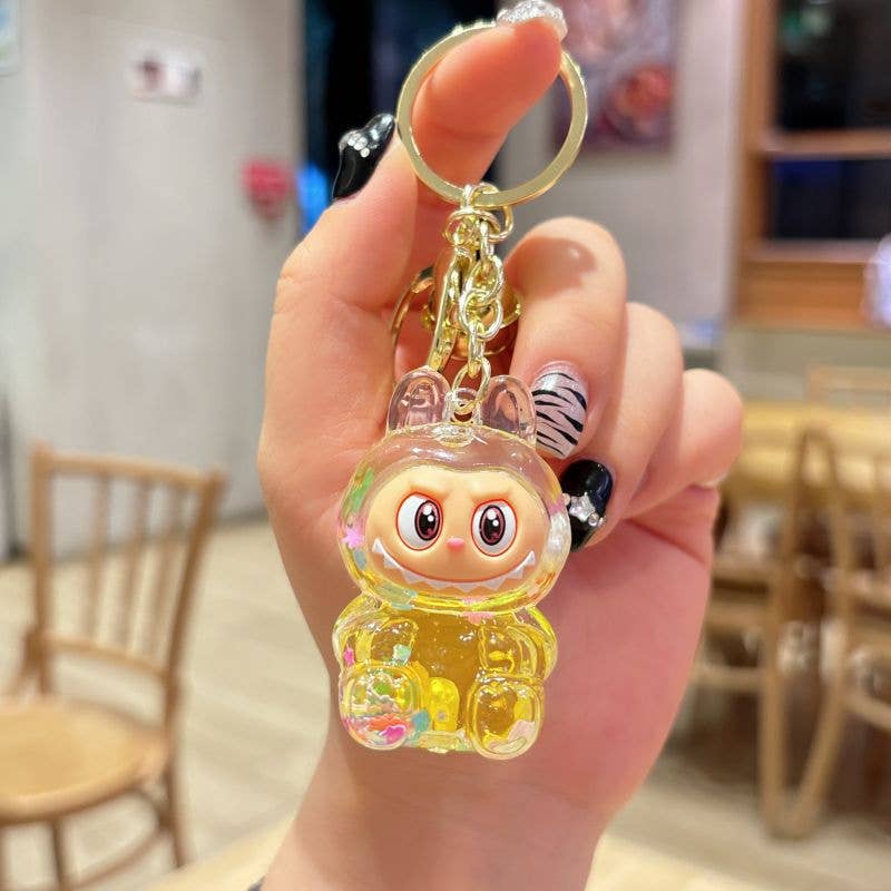 Shiny Quicksand Labubu Keychain