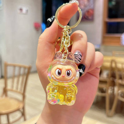 Shiny Quicksand Labubu Keychain
