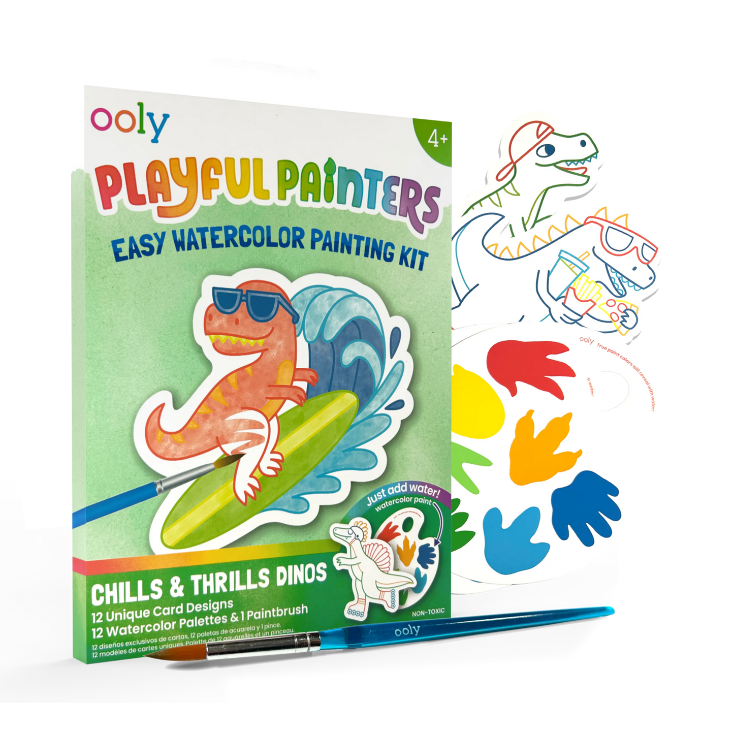 Playful Painters Dino: Easy Watercolor Painting Kit