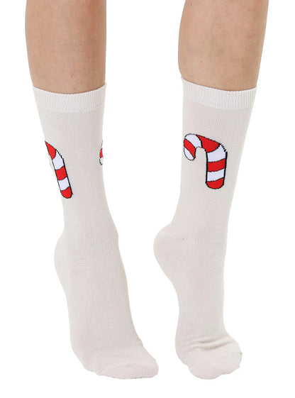Candy Cane 3D Adult Crew Sock
