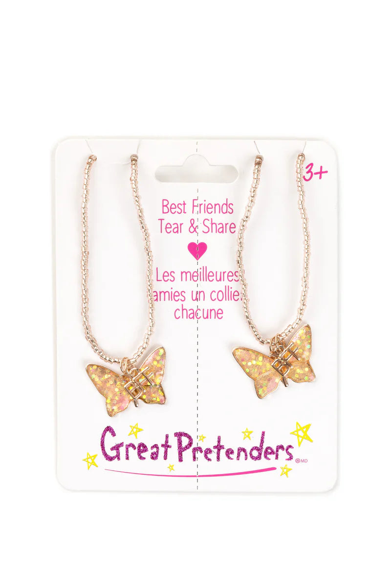 BFF Butterfly Share & Tear Necklace 2pcs