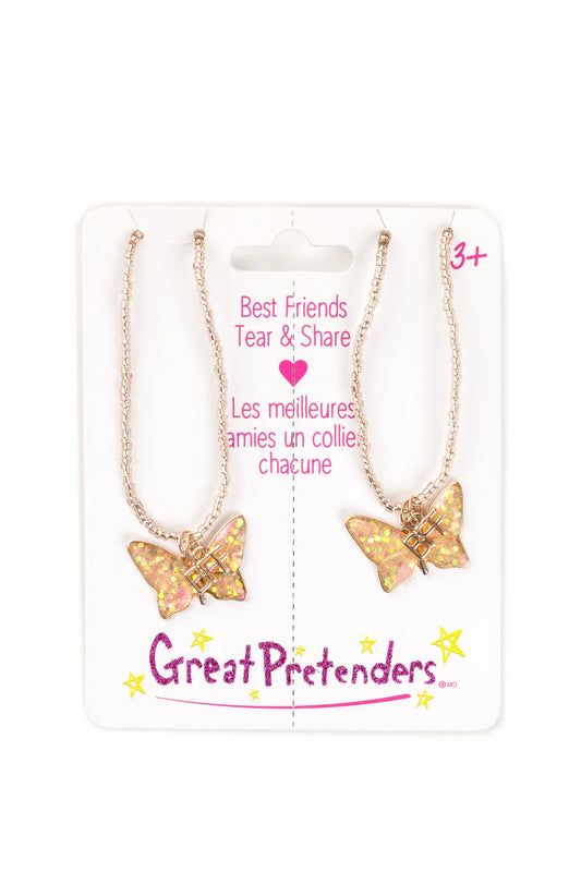 BFF Butterfly Share & Tear Necklace 2pcs