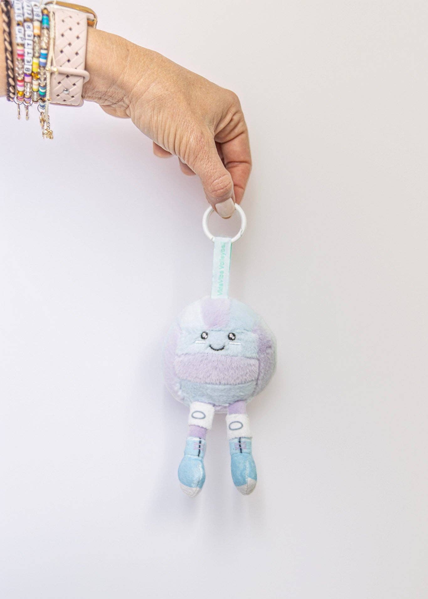 Purple & Blue Plush Volleyball Keychain
