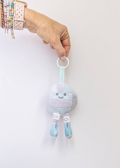 Purple & Blue Plush Volleyball Keychain