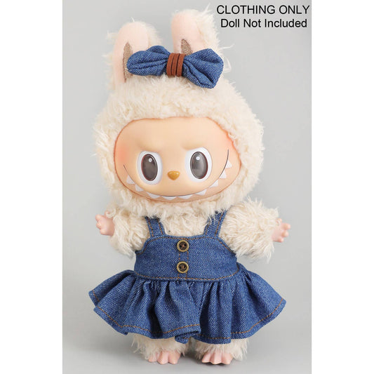 DENIM DRESS WITH MATCHING BOW LABUBU OUTFIT ONLY