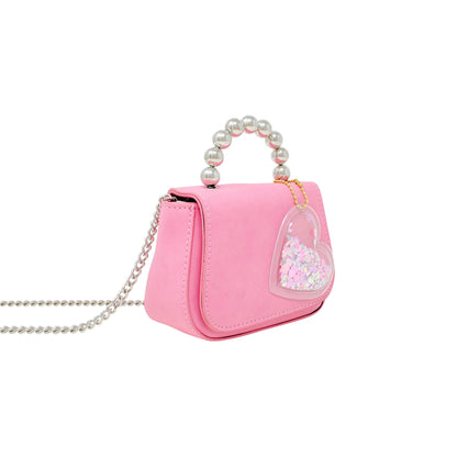 Tiny Metal Pearl Handle Heart Bag