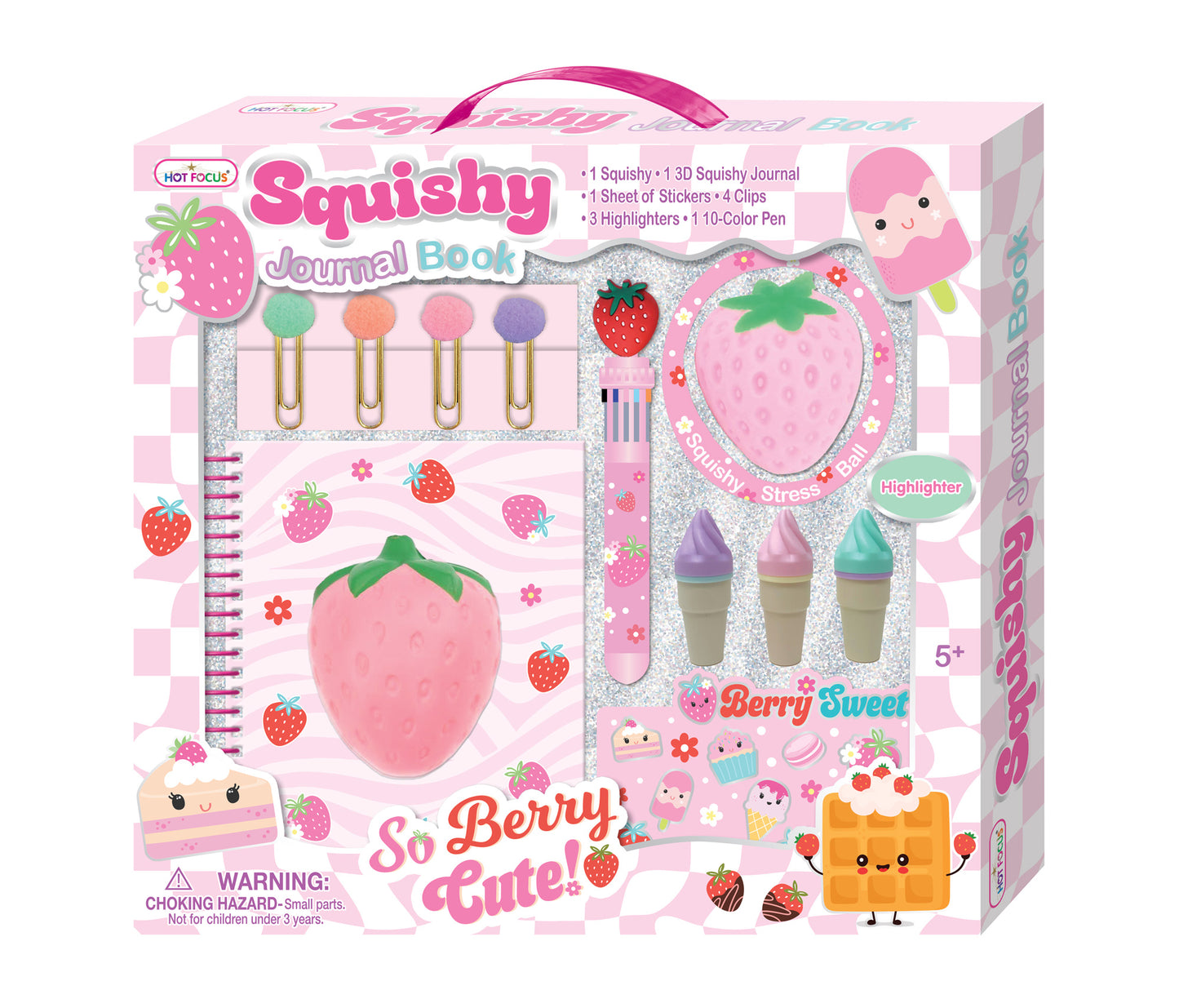 Squishy Journal Book in Strawberry