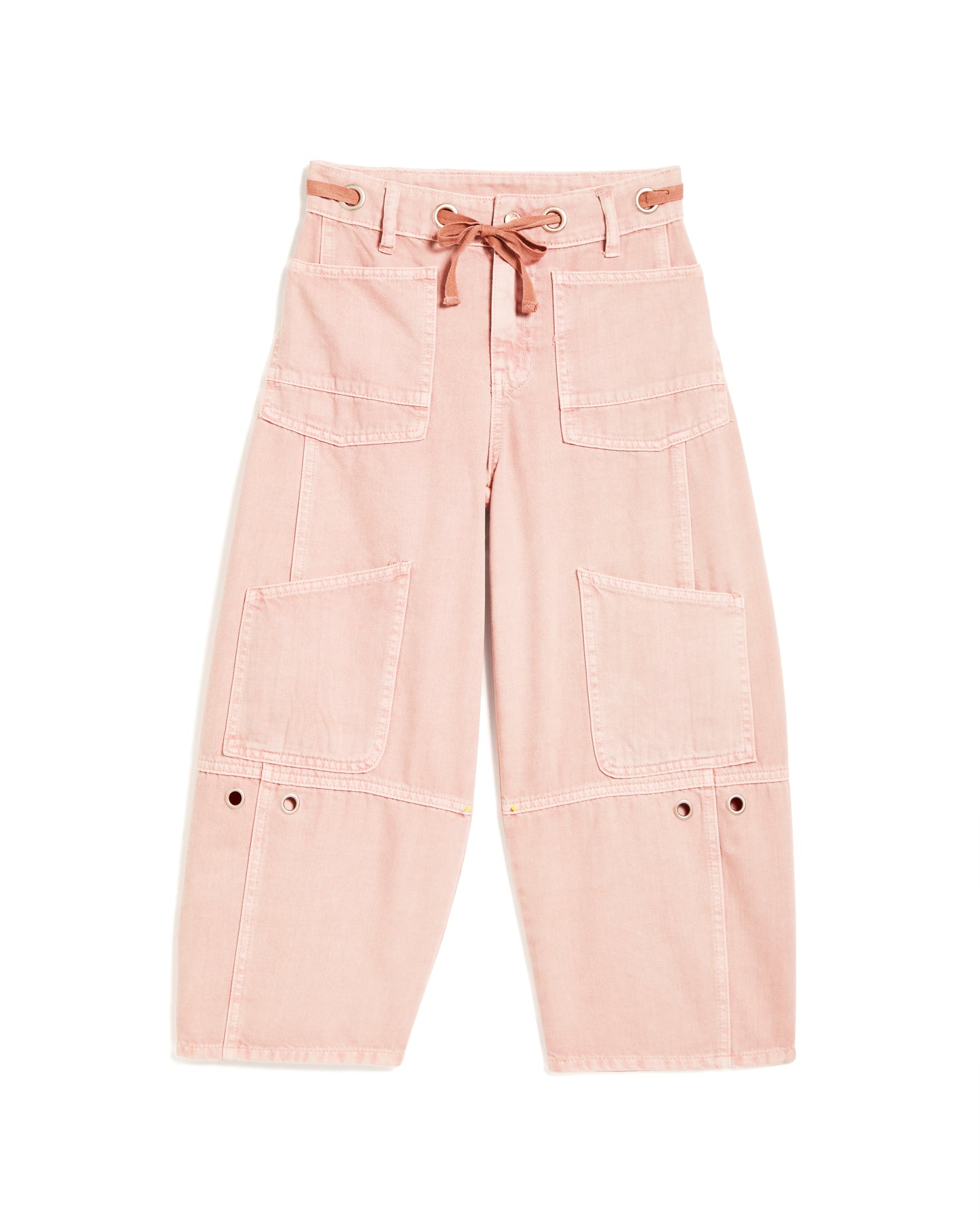 Grommet Waist Patch Barrel Pants