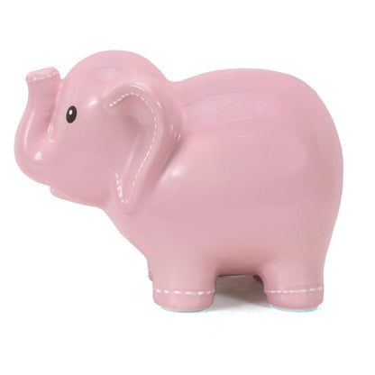 Pink Large Stitched Elephant Bank