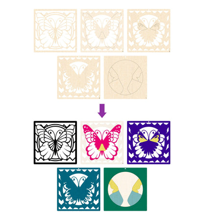 Wooden Butterfly Art Craft Kit