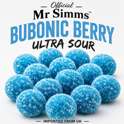 Mr. Simms Sweet Shoppe: Bubonic Berry Ultra Sour (100g) Imported From England
