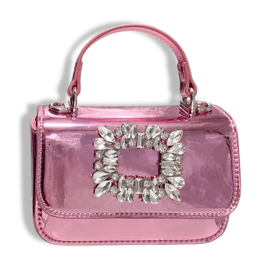 Pink Purse Patent Rhinestone