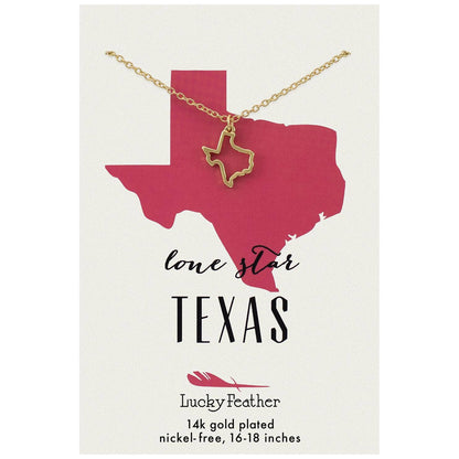 State Necklace - Gold - TEXAS