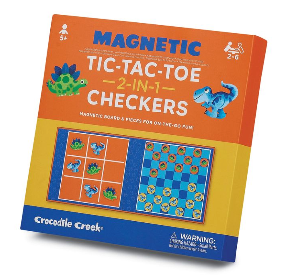 Magnetic Game / Tic Tac Toe & Checkers Dino