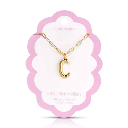 Puffy Letter Initial Necklace Big Bundle - 128 pc + Display