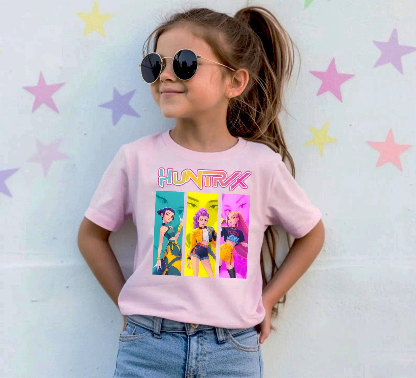KPOP Huntrix Tee - Girls Vertical on White