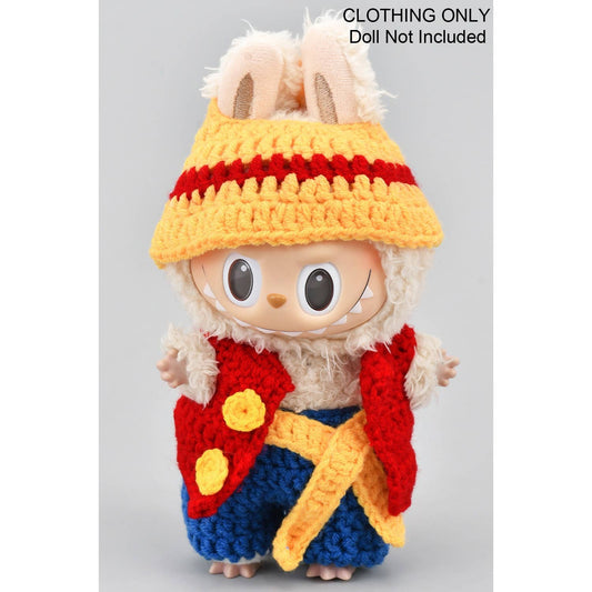 THREE PIECE CROCHET LUFFY LABUBU OUTFIT ONLY