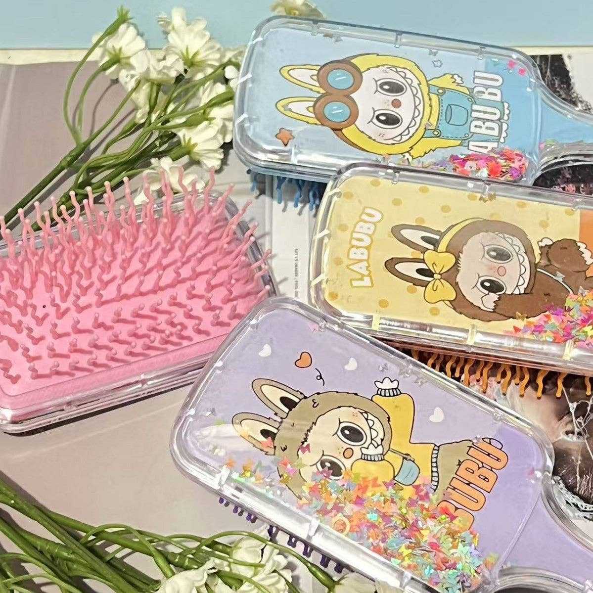 Labubu Liquid Sequins Hair Brush