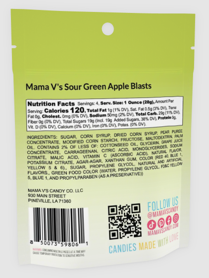 Mama V's Sour Green Apple Blasts 4oz