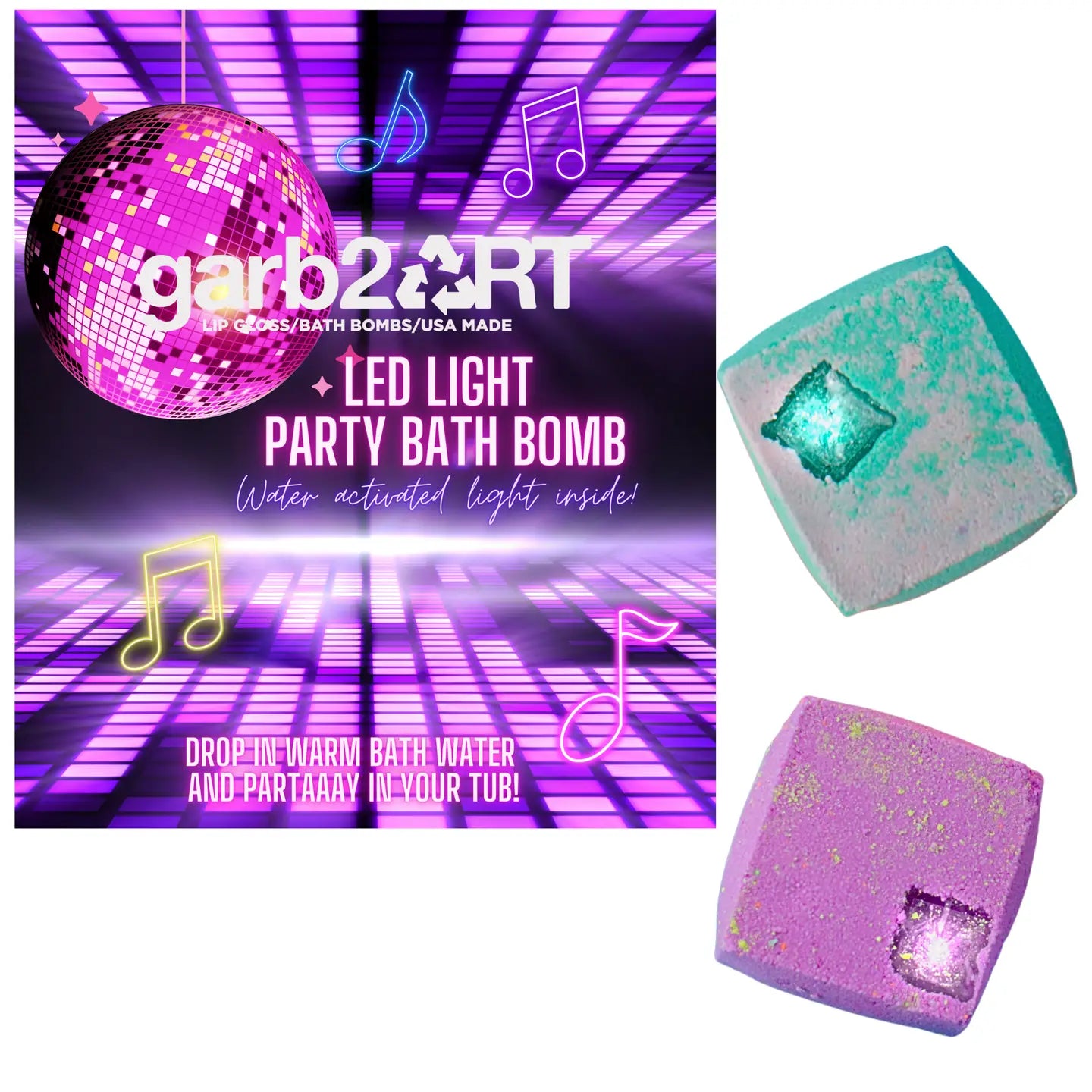 Garb Surprise Bath Bomb | Water Activated Led Party Bath Bombs