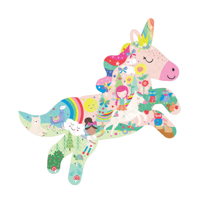 Shaped 40pc Puzzle - Rainbow Unicorn